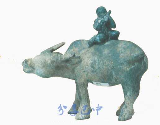 牛牧童吹笛铜牛灯