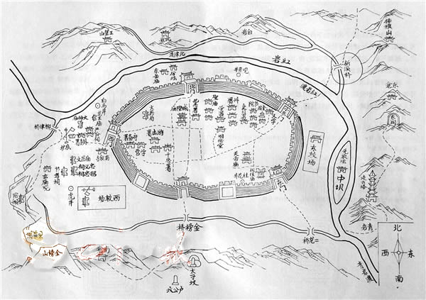 清道光年间巴州城示意图