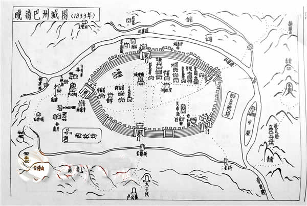 清末巴州城示意图