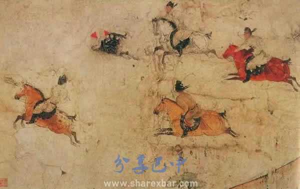 唐 马球图 壁画 229x688cm 陕西历史博物馆藏