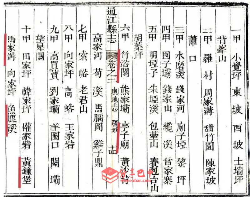 《舆地志•疆域》更是完整的记录了从竹峪到黄钟之间的大部分地名